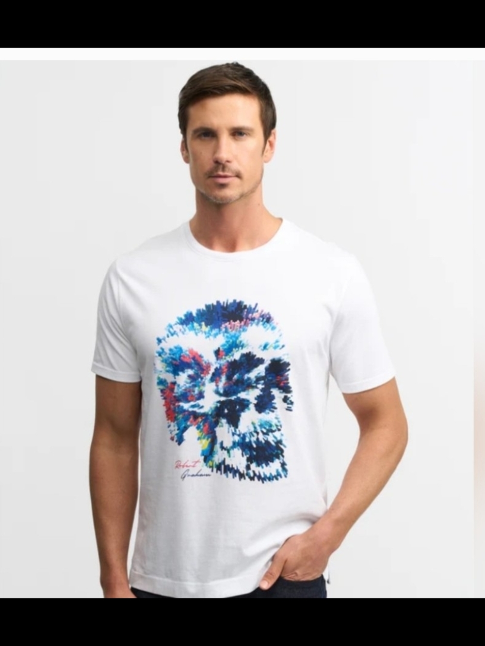 Robert Graham White Short-Sleeve Graphic Skull Tee